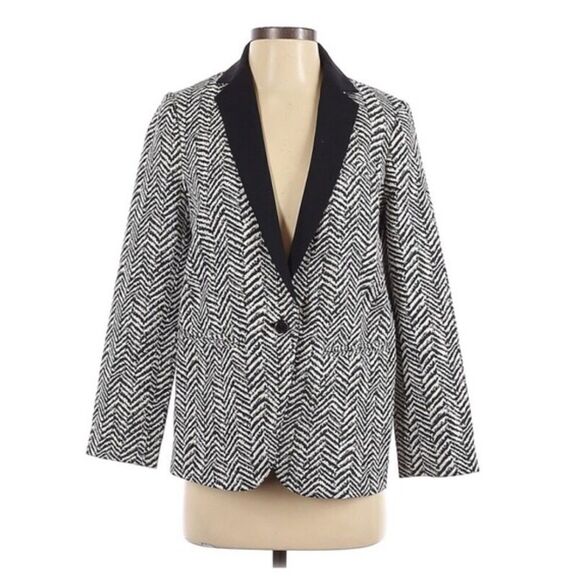 JOE’S JEANS Zebra Print Tuxedo Jacket Blazer Boyfriend Black Gray Small New‎ - Picture 9 of 9